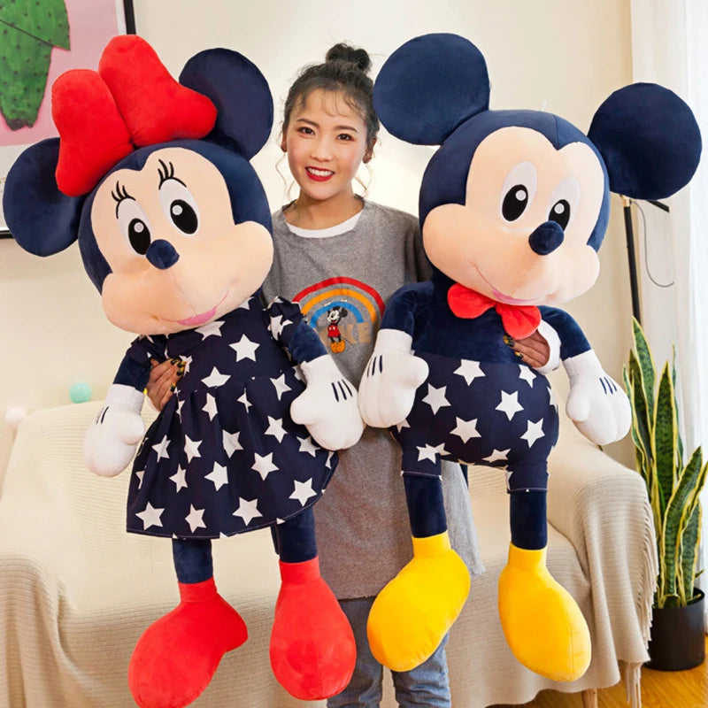 Disney Star Mickey Plush Toy Minnie Doll Large Couple Mickey Mouse Playing with Children's Pillow Doll Gifts