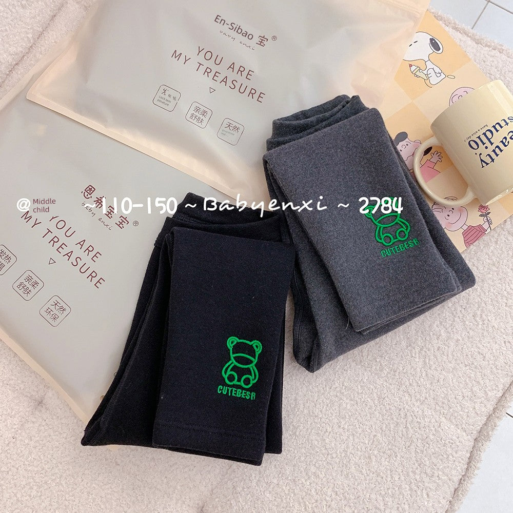Enxi Baby Medium and Large Cashmere Bone-Free Stitching One-Piece Trousers