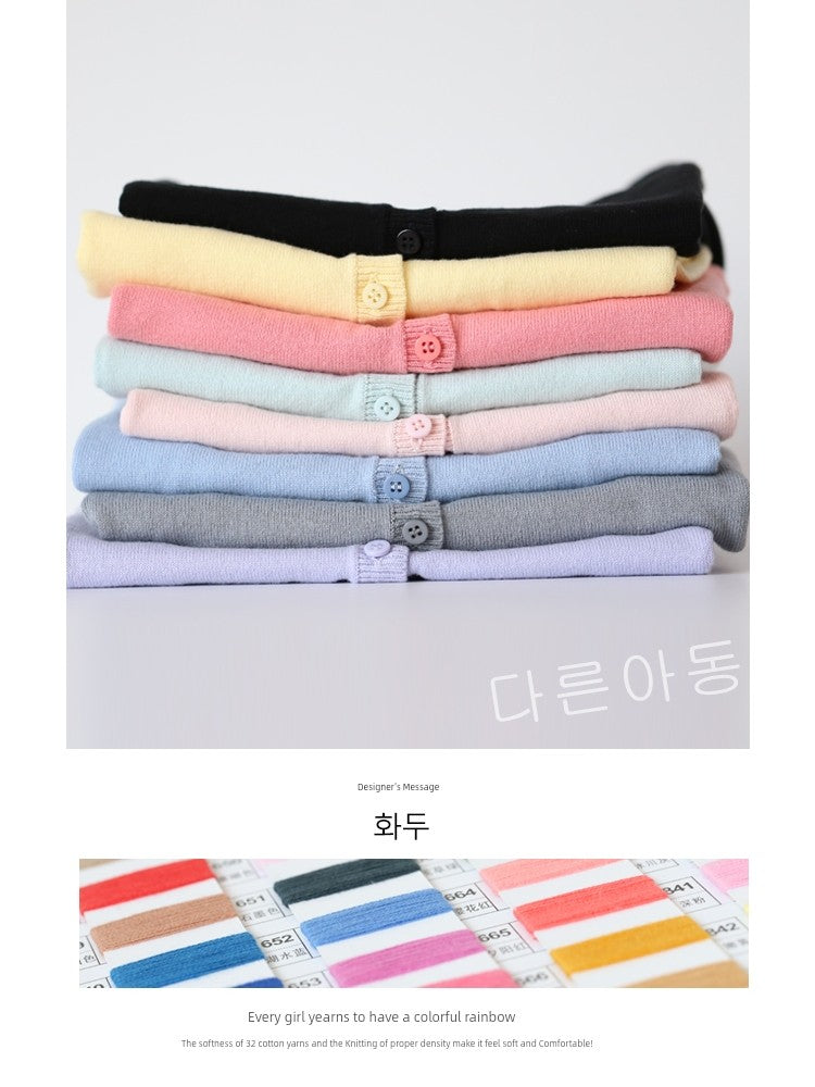 Thin Spring and Autumn All-Match Children's Girl Knitted Sweater