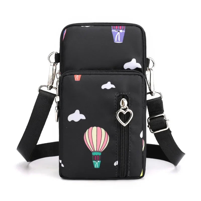 Waterproof Nylon Mobile Phone Versatile Mini Bag Purses Women's Shoulder Cross Body Messenger Bag