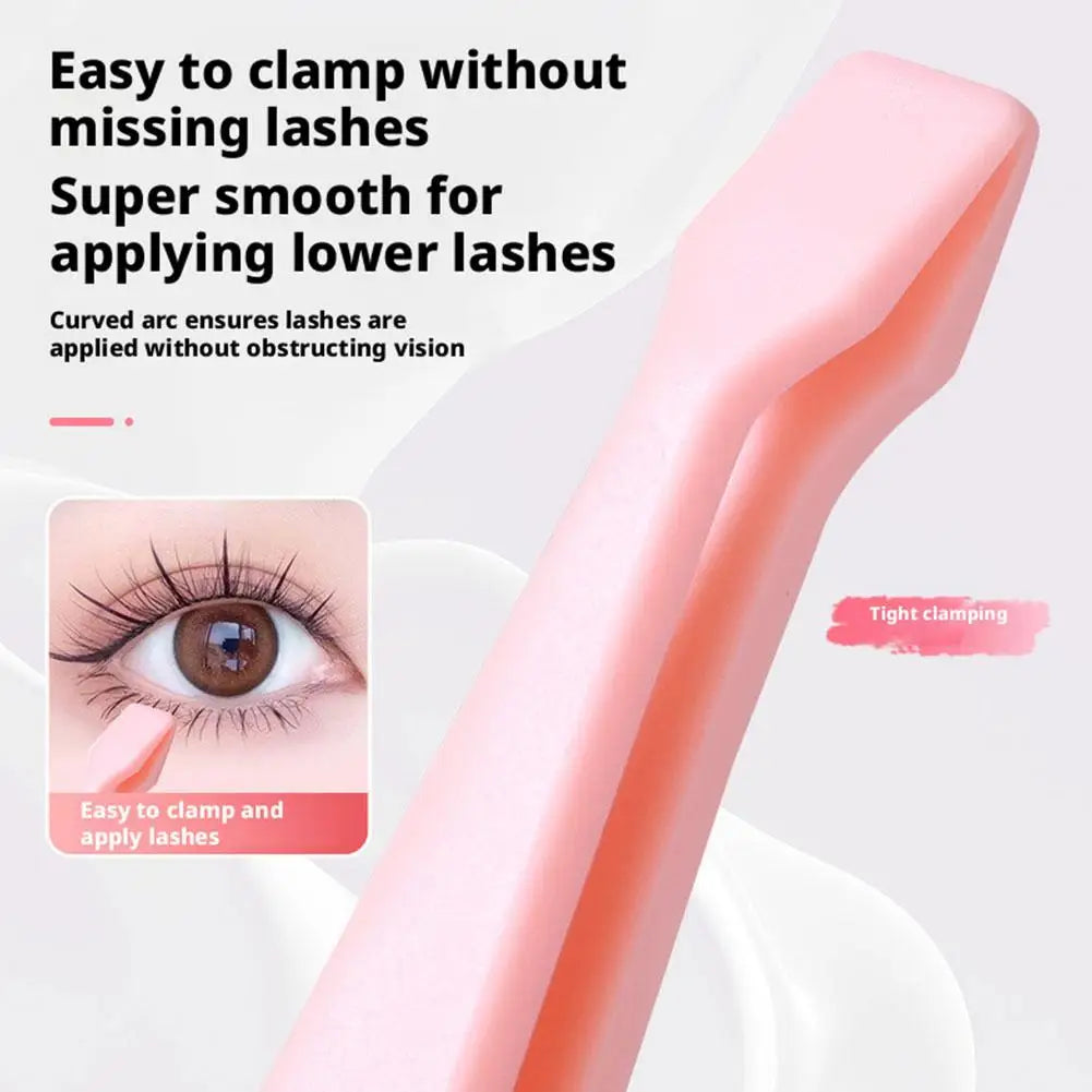 Flat Head Eyelash Tweezers for DIY Cluster Lashes, Anti-Adhesive Lash Applicator Tool, Safe Makeup Tool for Beginners