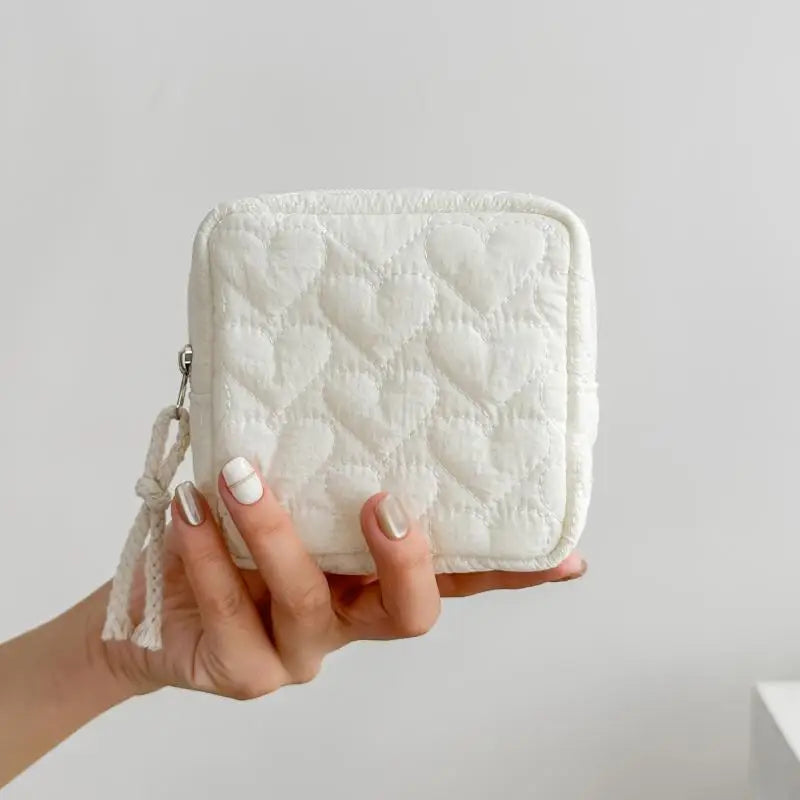 Makeup Bag For Women Embroidered Bowknot Travel Cosmetic Bags Large Capacity Handheld Makeup Toiletry Storage Bag