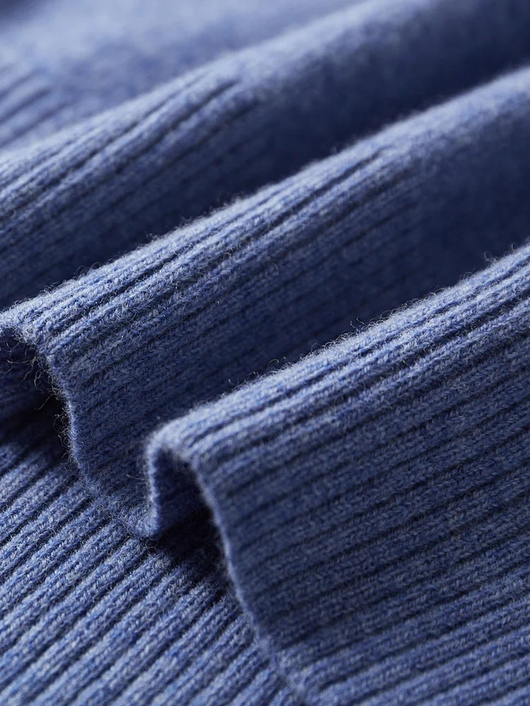 Fashion Autumn Winter New Cashmere Sweater Men's 100% Merino Wool Pullover Casual Loose POLO Knitted Bottom Shirt Jacket Shirt