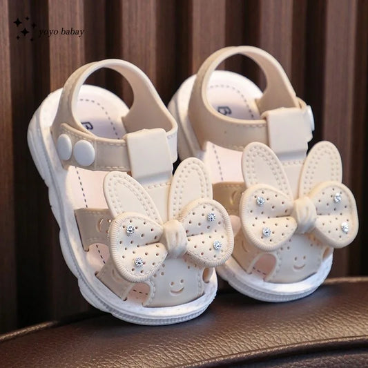 Summer Infant Sandals Baby Girls Anti-collision Toddler Shoes Soft Bottom Genuine Leather Kids Children Beach Sandals