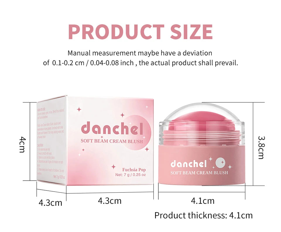 Natural Looking Matte Blush Stick Waterproof Long Lasting Hydrating Blendable Cream Blush Balm Lightweight Cheek Makeup Cosmetic