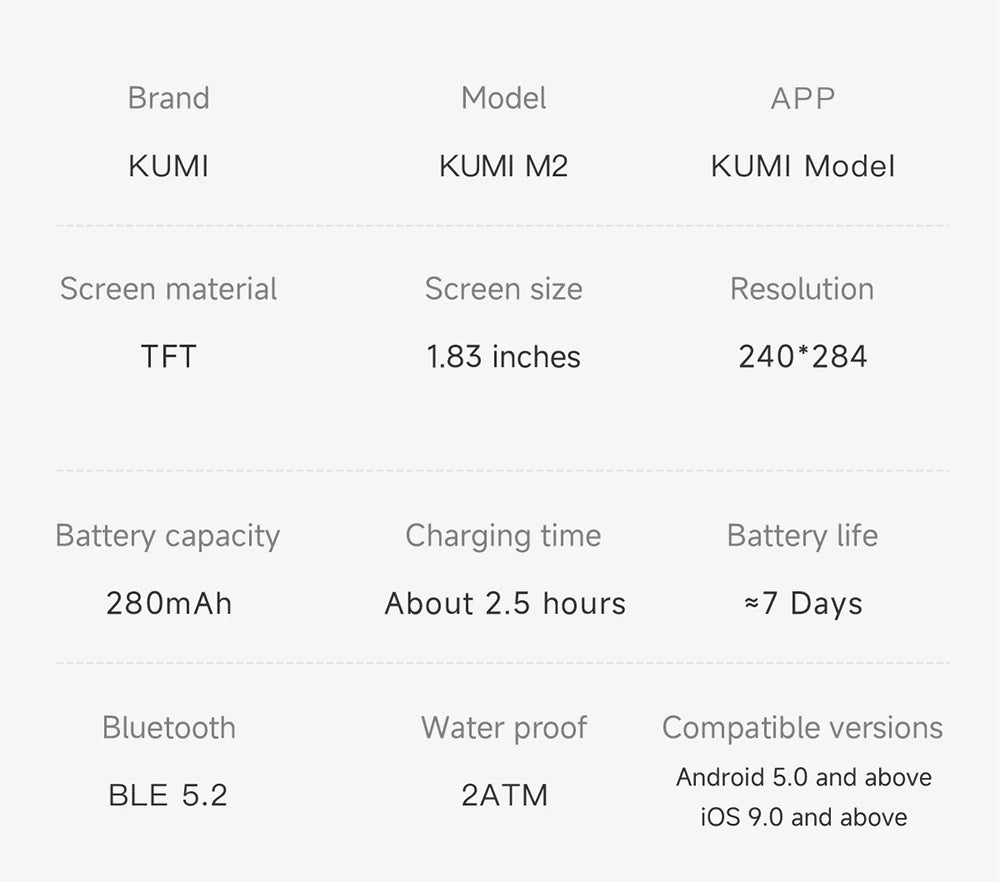 KUMI M2 Smart Watch 1.83" HD Screen ChatGPT 100+ AI Watch Faces Bluetooth Calling 100+ Sports Modes Health Monitoring 2ATM