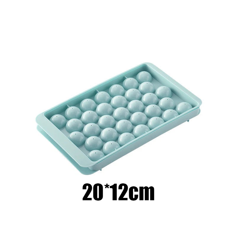 33 Ice Ball Mold - Whiskey Cocktail Round Ice Cube Maker with Lid, Perfect Hockey Ball Shape, BPA Free Mini Tray Kitchen Tools