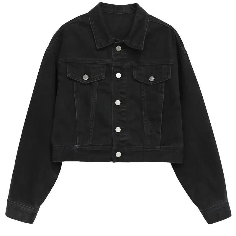 Jackets For Man Coat Spring Vintage Street Loose Black Denim Long Sleeve Top Versatile Outerwear