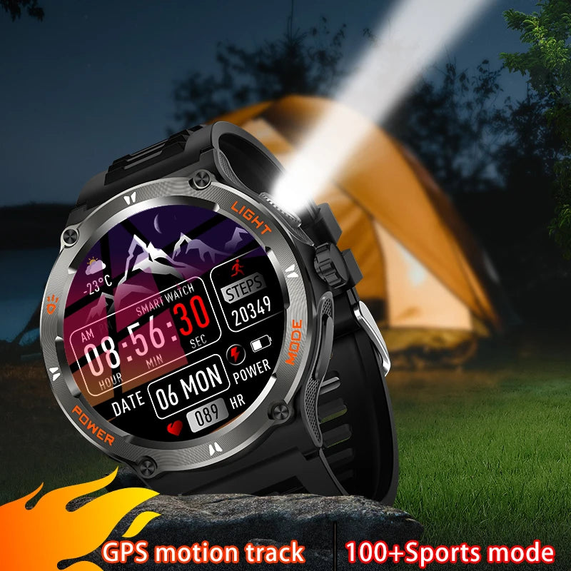 For Huawei Men Smartwatch 3ATM Waterproof 500Mah AMOLED Smartwatch GPS Track Bluetooth Call LED Lighting Men Smartwatch 2024 New