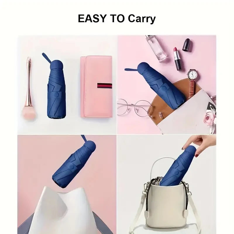 Ultralight And Compact Portable Capsule Umbrella UV Protection Umbrella Mini Five-fold Umbrella