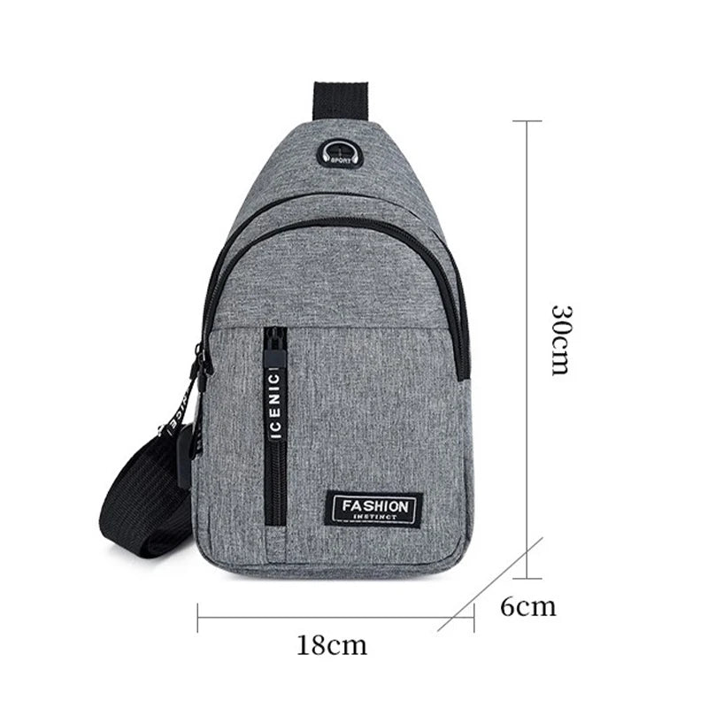 New Men Shoulder Bags Chest Bag Multifuncional Crossbody Bags Travel Sling Bag