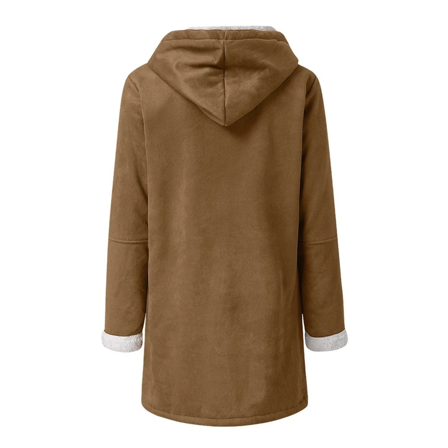 Winter Women's Sherpa Jacket Casual Trendy Warm Fleece Lined Pocket Overcoat Hooded Parka Toggle Buttons Coats Velvet Outerwear