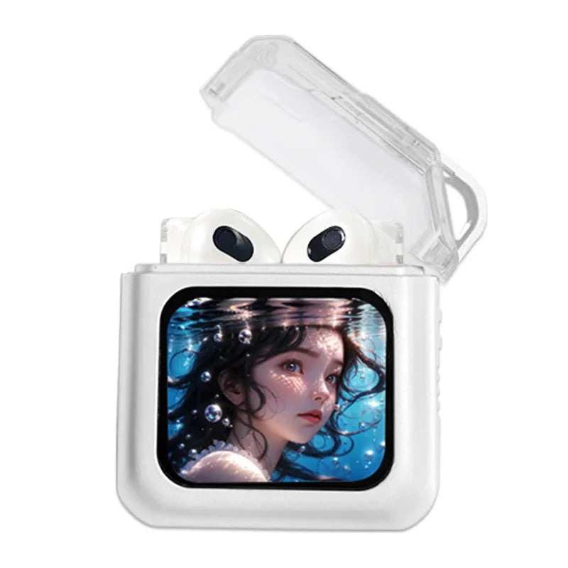 Bluetooth Touch Screen Earphone Noise Reduction Half In Ear Style Multi Function Long Battery Life Listen Music Phone Call