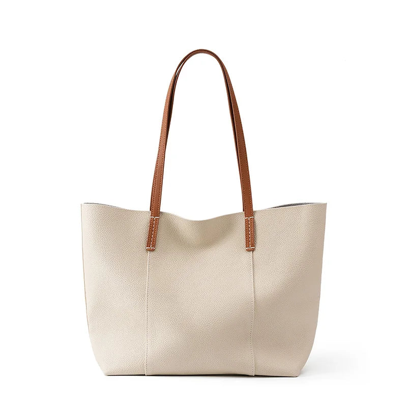 100% Genuine Leather Women's Tote Bags Luxury Designer Large Capacity Women Shoulder Bag Soft Cowhide Female Handbags 2378