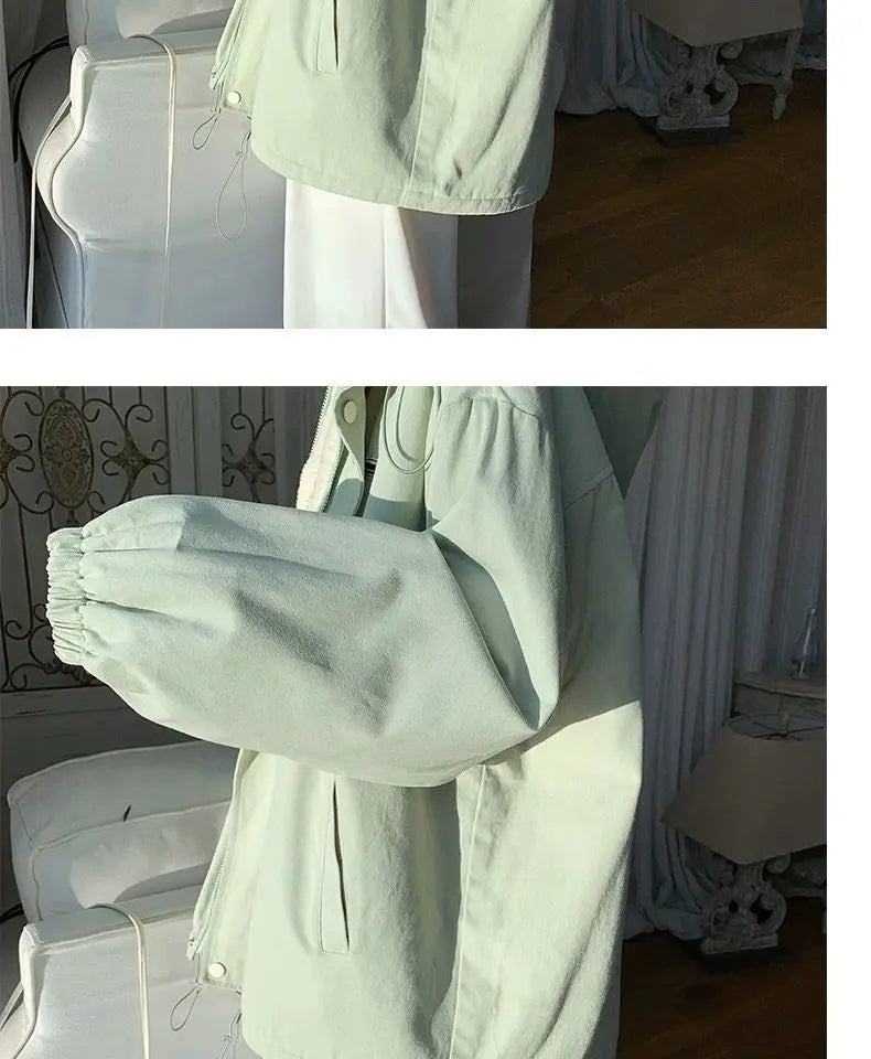 Lamb wool Jacket Women's 2025 Autumn winter New Korean version Loose Workwear Student cotton Jackets Female Hooded Warm Coat