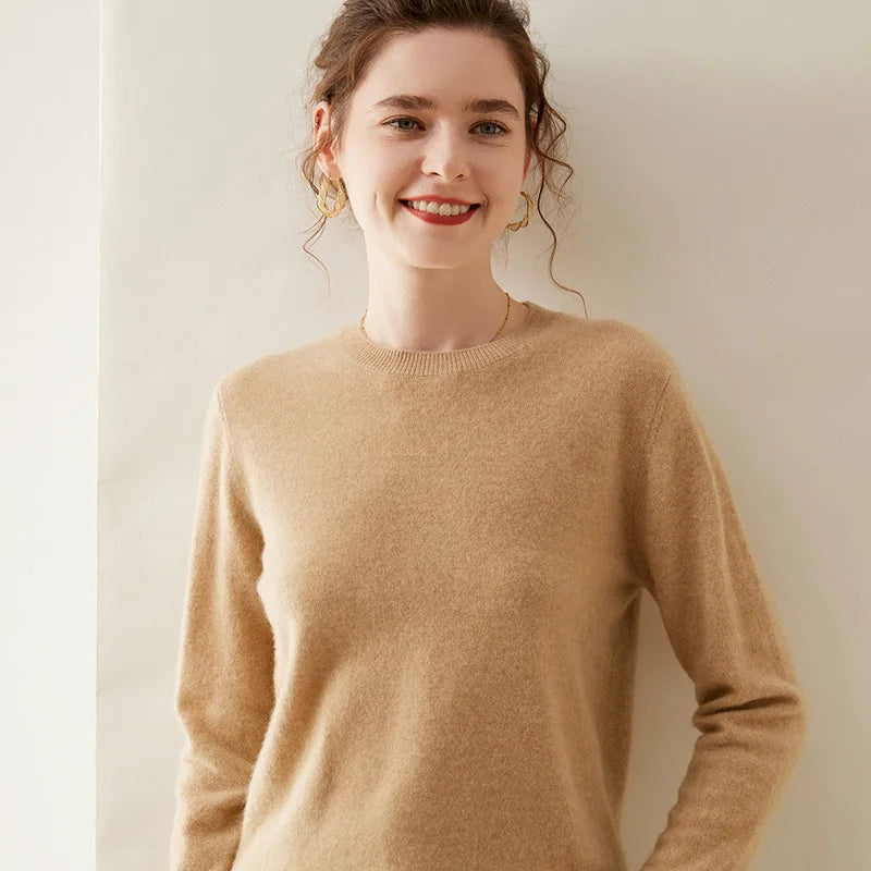WinvyNee Cashmere Women Sweater Long Sleeve O neck Merino Wool Jumper Solid Knitwear Casual Pullover Tops Jumper Autumn A1054001
