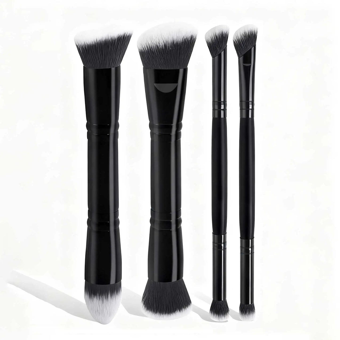 4pcs Basic Makeup Brushes Set With Box Dual-ended Foundations Powder Blush Details for Eyeshadow Brushes Beginner Travel