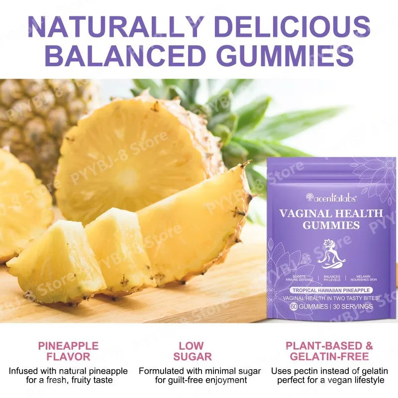 Acentiallabs Vaginal Health Gummies with Bacillus Coagulans and Vitamin C, Supports Immune Defense and PH Balance, 60 Gummies