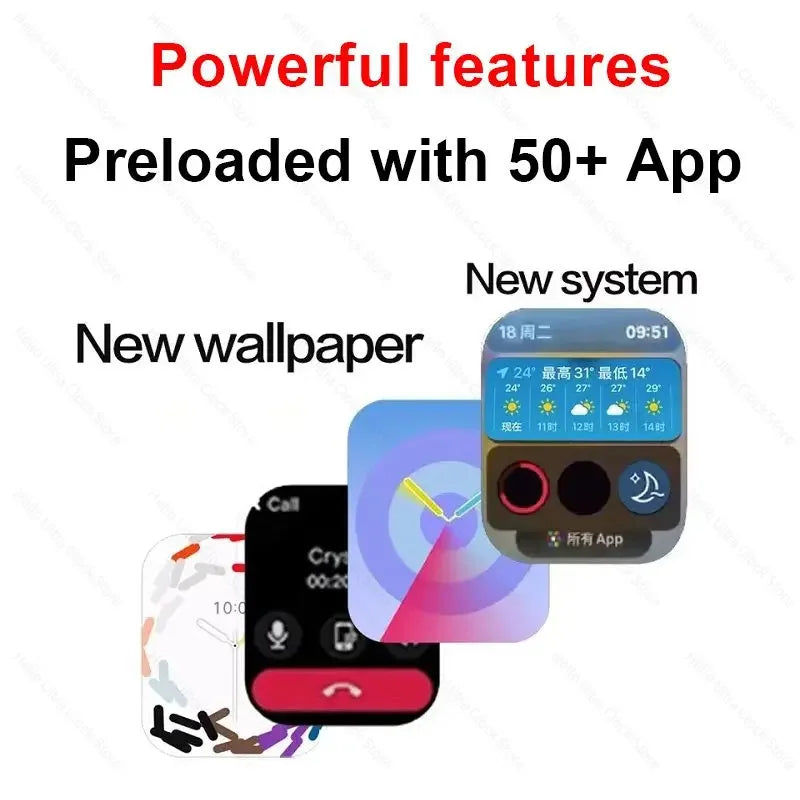 2024 New Hello Plum Smart Watch Series 10 46mm HD AMOLED 4G ROM ChatGPT NFC Compass Sports Clock Smartwatch Men Women 3 Pro Plus