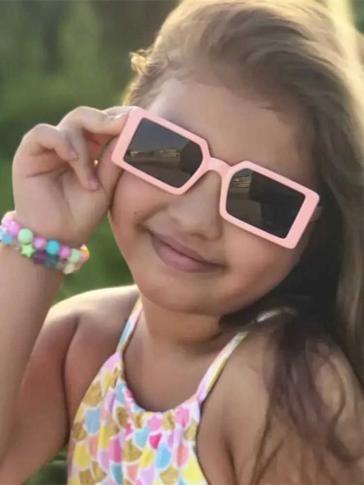 Nuevas gafas De Sol cuadradas bonitas para niños UV400 para niños y niñas, gafas De Sol rectangulares coloridas para bebés, gafas De Sol para niños