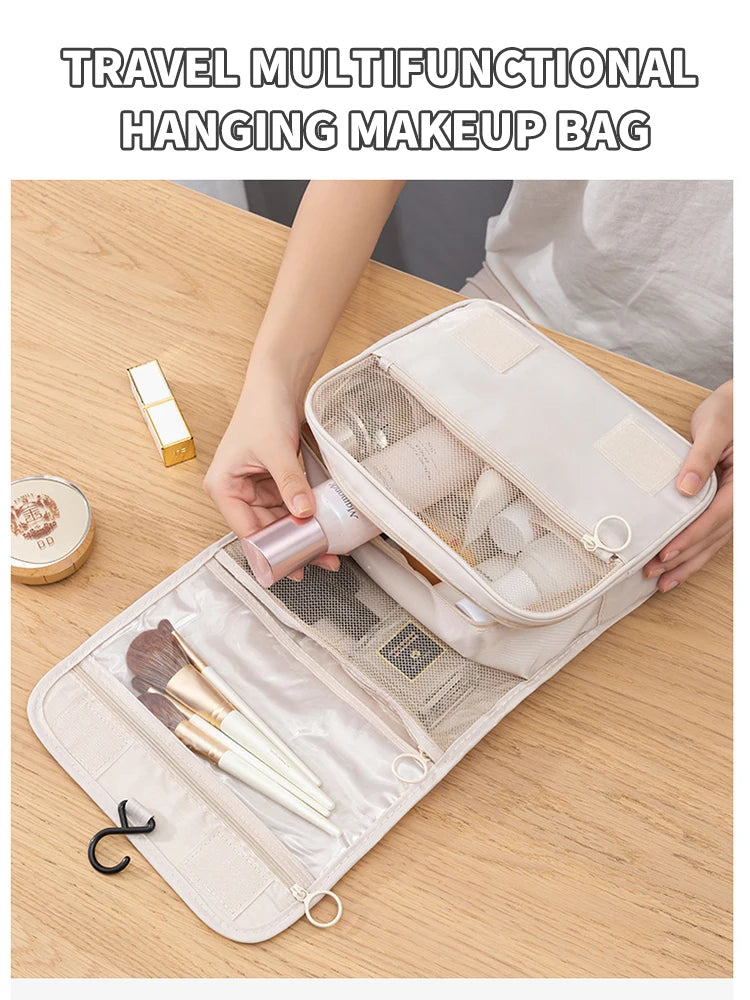Cosmetics Storage Bag, Travel Multifunctional Makeup Bag Can Be Hung Wash Bag Large Capacity Dry Wet Separation Hand-Held Storag