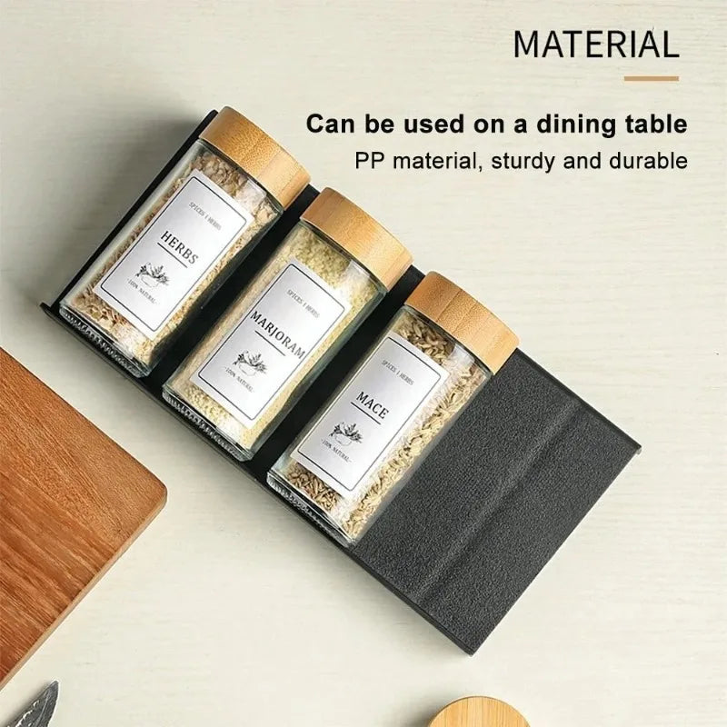 2 Layers Kitchen Spice Drawer Organizer Adjustable Spice Rack for Spice Jars Seasoning Bottles Cabinet Pantry Kitchen Organizer