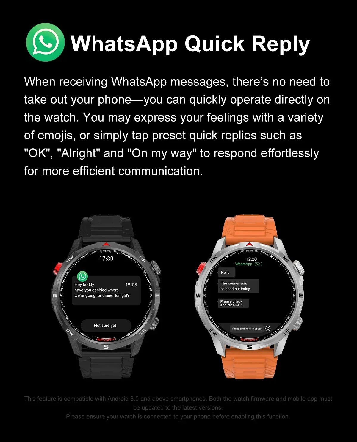 New Outdoor Smart Watch 1.43inch Screen 2GB Memory Map Navigation GPS Positioning 5ATM Waterproof LED Flashlight Smart Watch