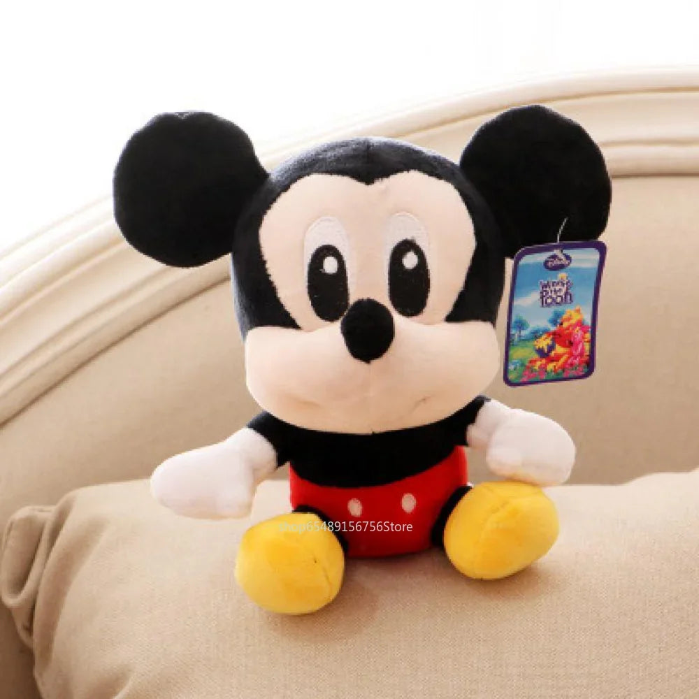 Mouse Minnie Plush Doll Winnie The Pooh Bear Mickey Stitch Cute Cartoon Figure Keychain Pendant Kids Birthday Christmas Gift