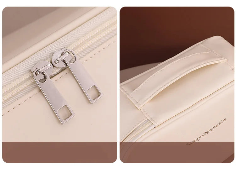 Makeup Bag Women's Cosmetic Bag Double Layer Large Capacity Portable Storage Bag Travel Organizer Waterproof Toiletry Bag