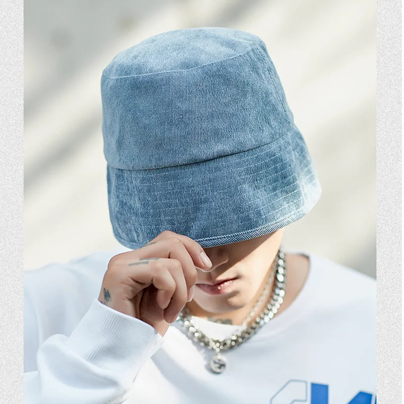 Big Size XL Bucket Hat for Men Autumn Winter Corduroy Bob Hip Hop Panama Street Dance Hat Bad Boy Cap Outdoor Large Fashion Hats