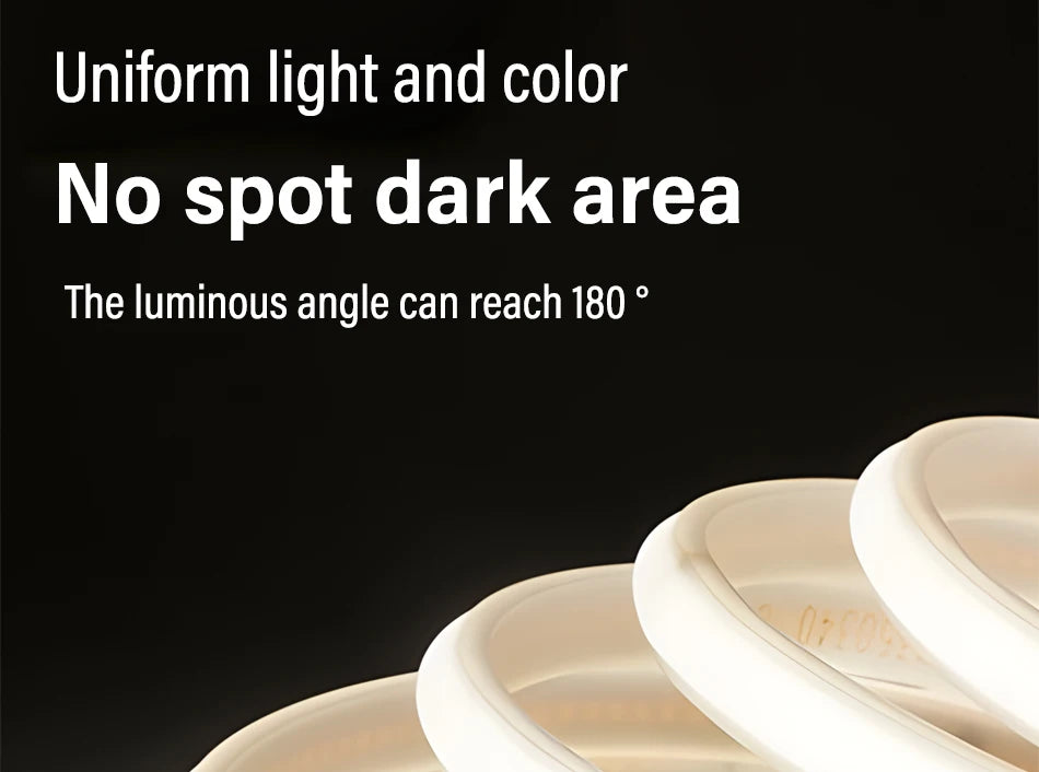 COB LED Strip 360leds/M High Bright EU Plug 220V CRI RA90 Waterproof Outdoor Garden FOB LED Tape For Bedroom Kitchen Lighting