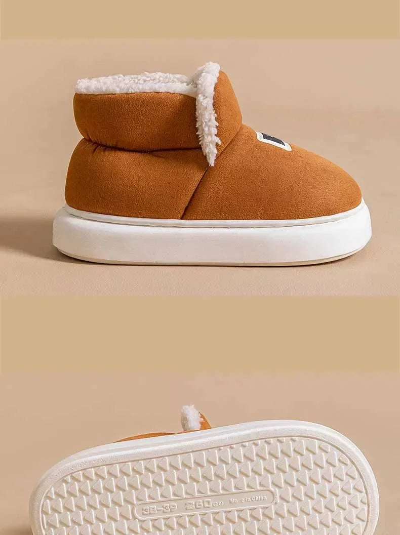 Fashion Winter Women Boots 2025 New Men Cotton Boots Outdoor Snow Boots for Female Soft Sole House Shoes Non-Slips Shoes