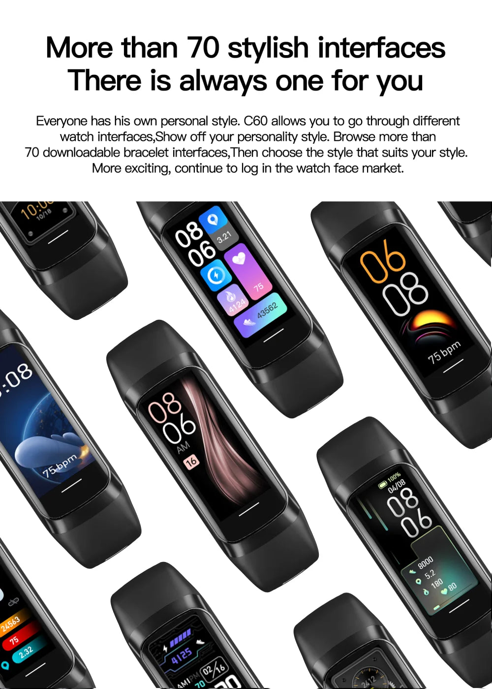 696 Smart Watches 1.1-Inch AMOLED Screen Blue Tooth Call Measurement Temperature Heart Rate Sleep Sports Health Bracelet Women