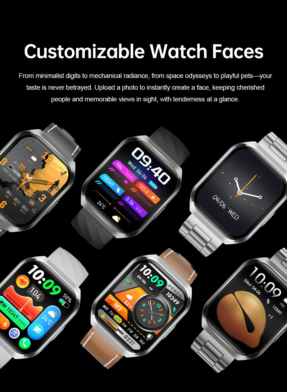 New Smart Watch Man 1000mAh Long Standby Outdoor Smartwatch Men IP68 Waterproof Heart Rate Sport BT Call Big Battery Smart Watch