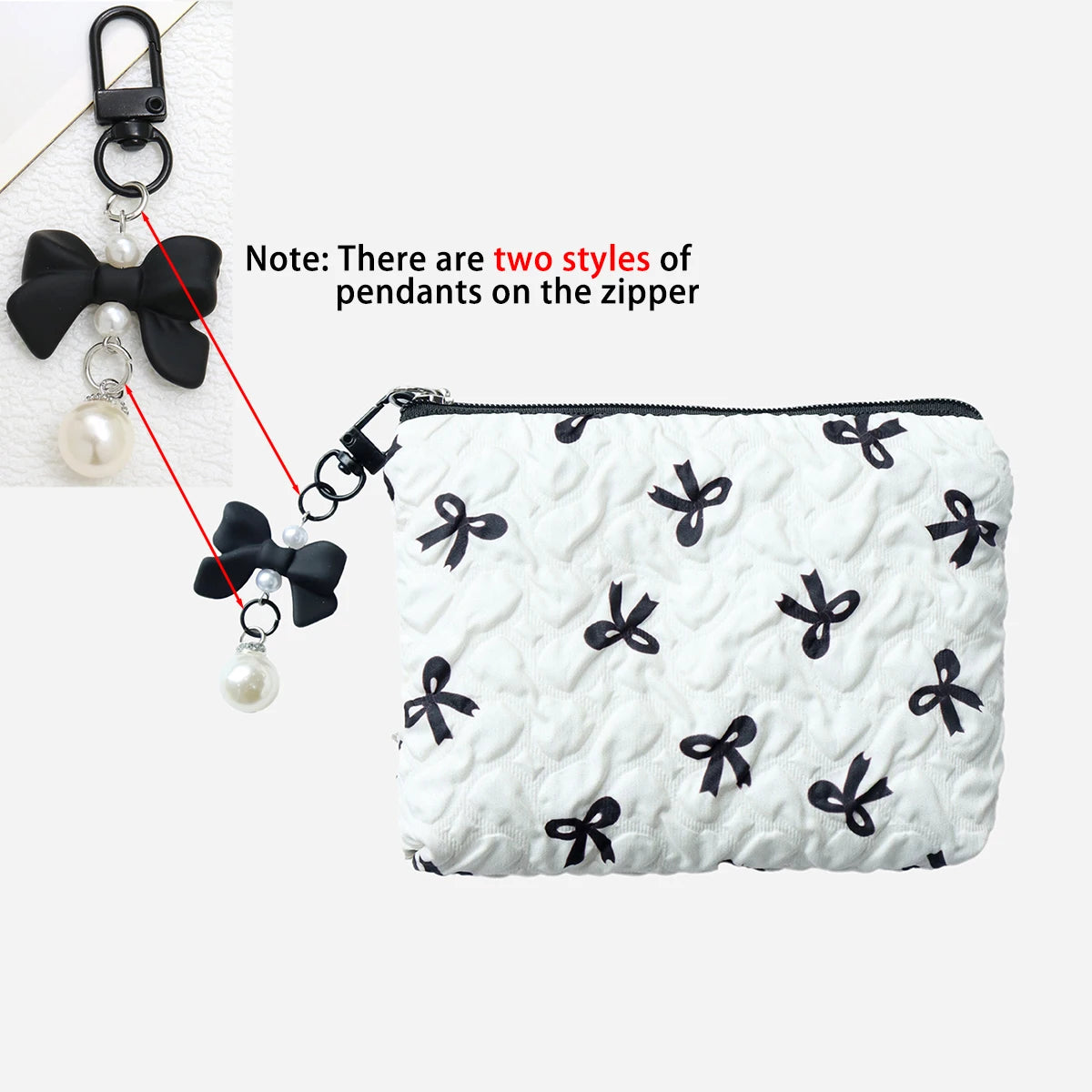 Embroidered Bow Makeup Bag, High Appearance Level, Coin Purse Storage Bag, Cute, Large Capacity, High-End Makeup Bag