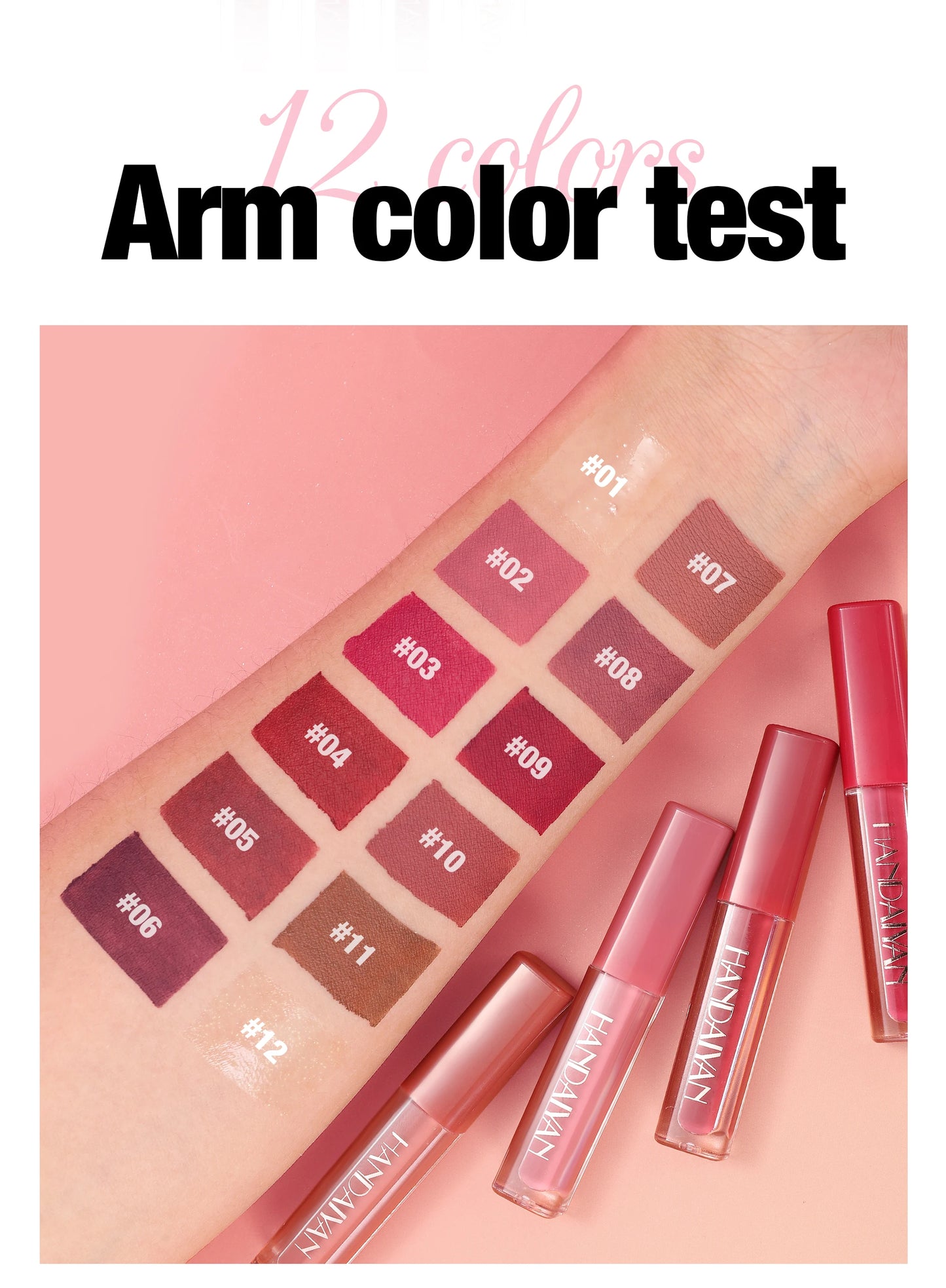 4pcs Velvet Lip gloss Set Liquid Lipstick Kit Easy Color Long Lasting Waterproof Lip Tint Oil Non-Stick Makeup Lip Glaze Set