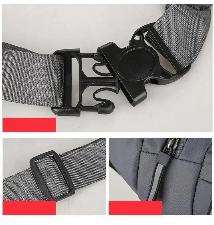 Men's Large Capacity Fitness Waist Pack Portable Anti Theft Ultra Thin Small Chest Bag Sports Outdoor Leisure Running Waist Bag