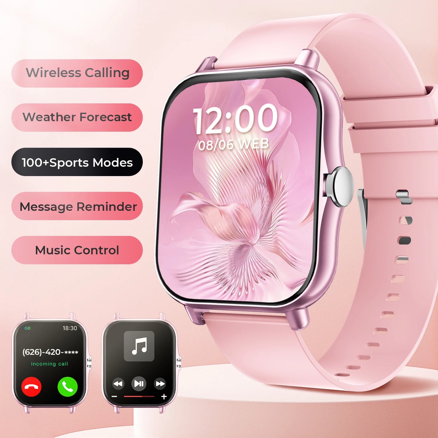 2026 New Smart Watch 1.83 HD Screen Multi-color Watch Strap Bluetooth Call Outdoor Sport Watch For Android/IOS Men Women