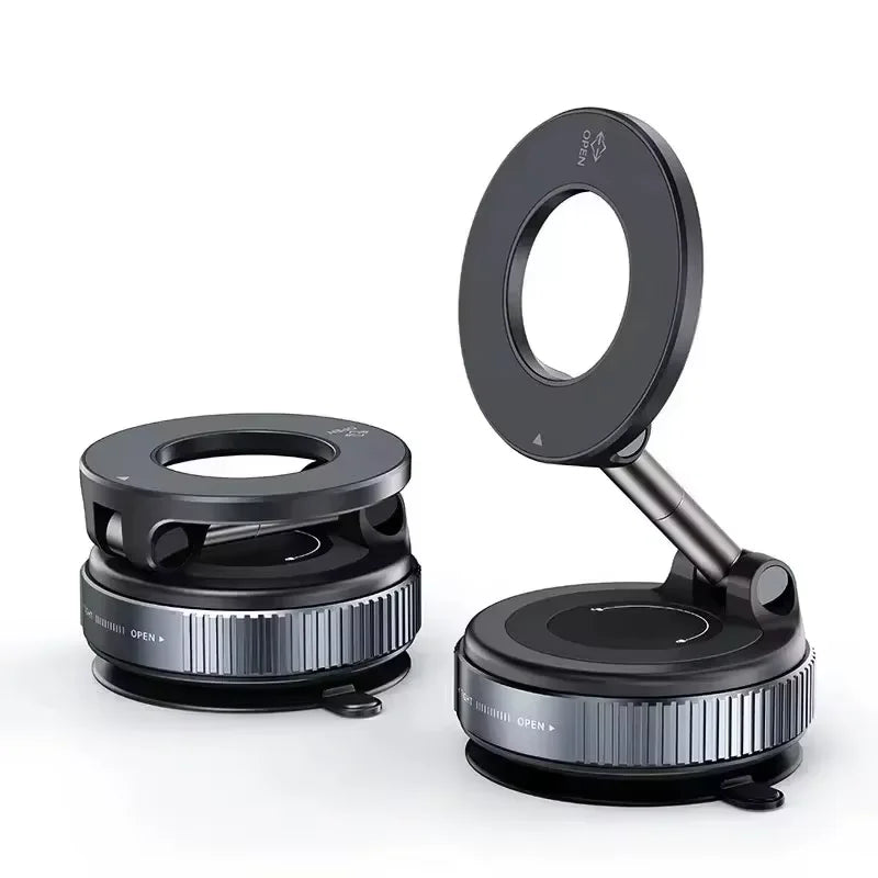 Rotating Folding Magnetic Phone Holder Vacuum Suction Mag Stand for Car Navigation Gym Kitchen - Universal GPS Streaming Bracket