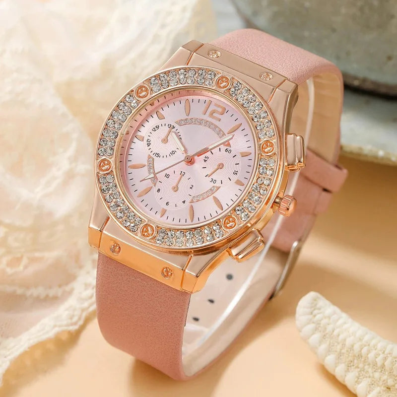 Flower Bracelet Watches Set Luxury Rhinestone Women Fashion Elegant Wristwatch Quartz Watch for Girl Ladies Clock Reloj Mujer