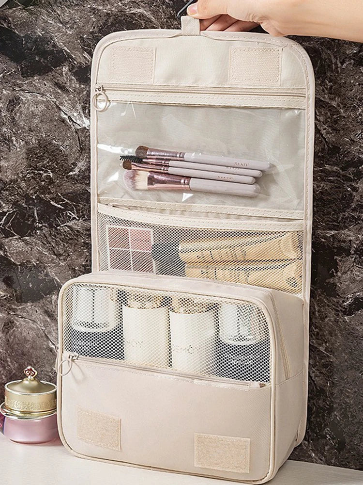 Cosmetics Storage Bag, Travel Multifunctional Makeup Bag Can Be Hung Wash Bag Large Capacity Dry Wet Separation Hand-Held Storag