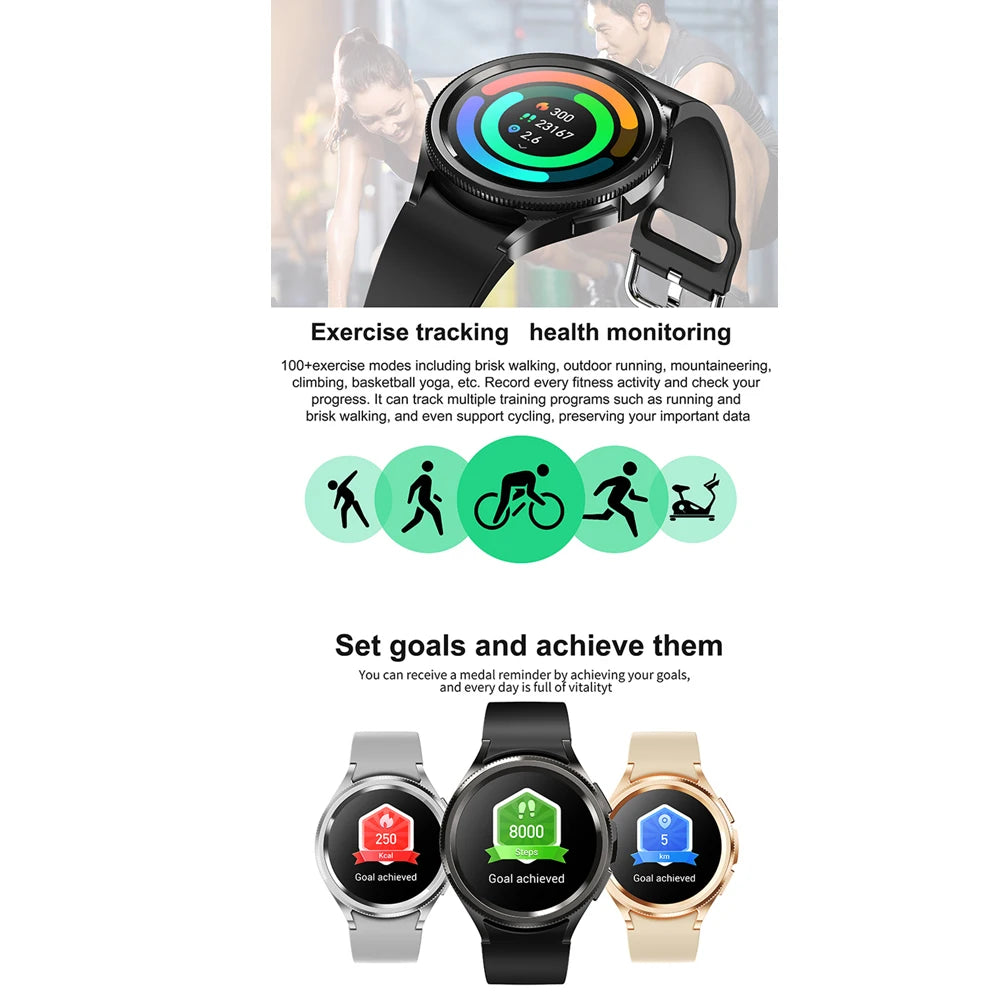 2025 New Smart Watch 6 Men's Outdoor Sports 100+ Sport Modes IP68 Waterproof Watch AMOELD HD Screen Smartwatch Android IOS