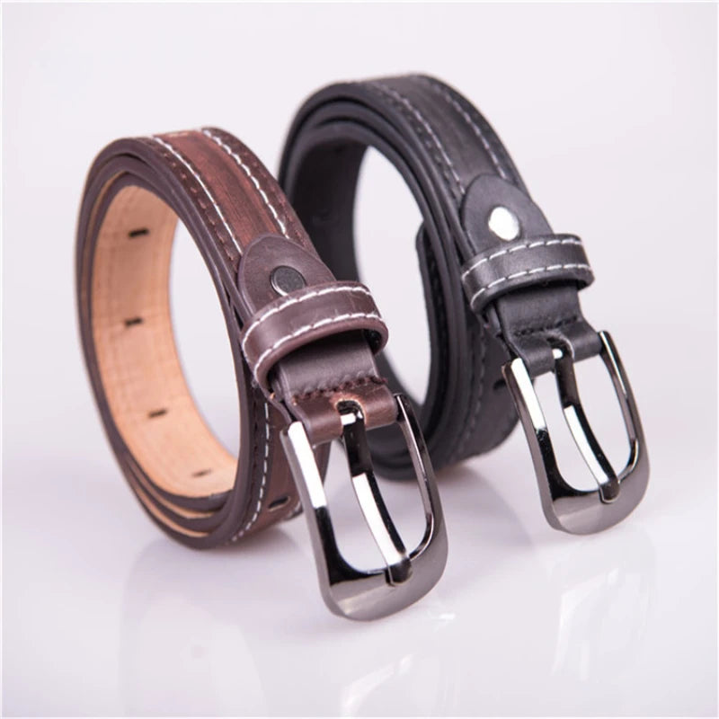 New Style Fashion Children Leather Belts Design Alloy Pin Buckle Boys Girls Kid Casual Waistband Jeans Adjustable Men Belt 2pcs