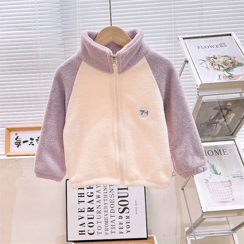 2026 New Girls Jackets Autumn Coat Winter Thermal Fleece Jacket for Children 1-10Yrs Kids Coats Warm Korean Outerwear