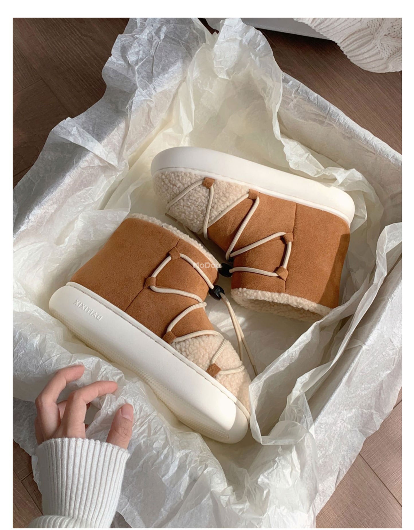 Winter New Warm Snow Boots 2025 Fur Design Women Short Boots Non-slip Light Comfortable Child Home Slippers High Top Shoe