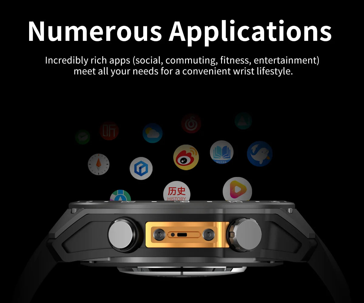 2026 New Smart Watch for Men with Built in GPS Maps 100+ Sport Modes 3ATM Waterproof BT Call MP3 MP4 Playback Altitude Compass