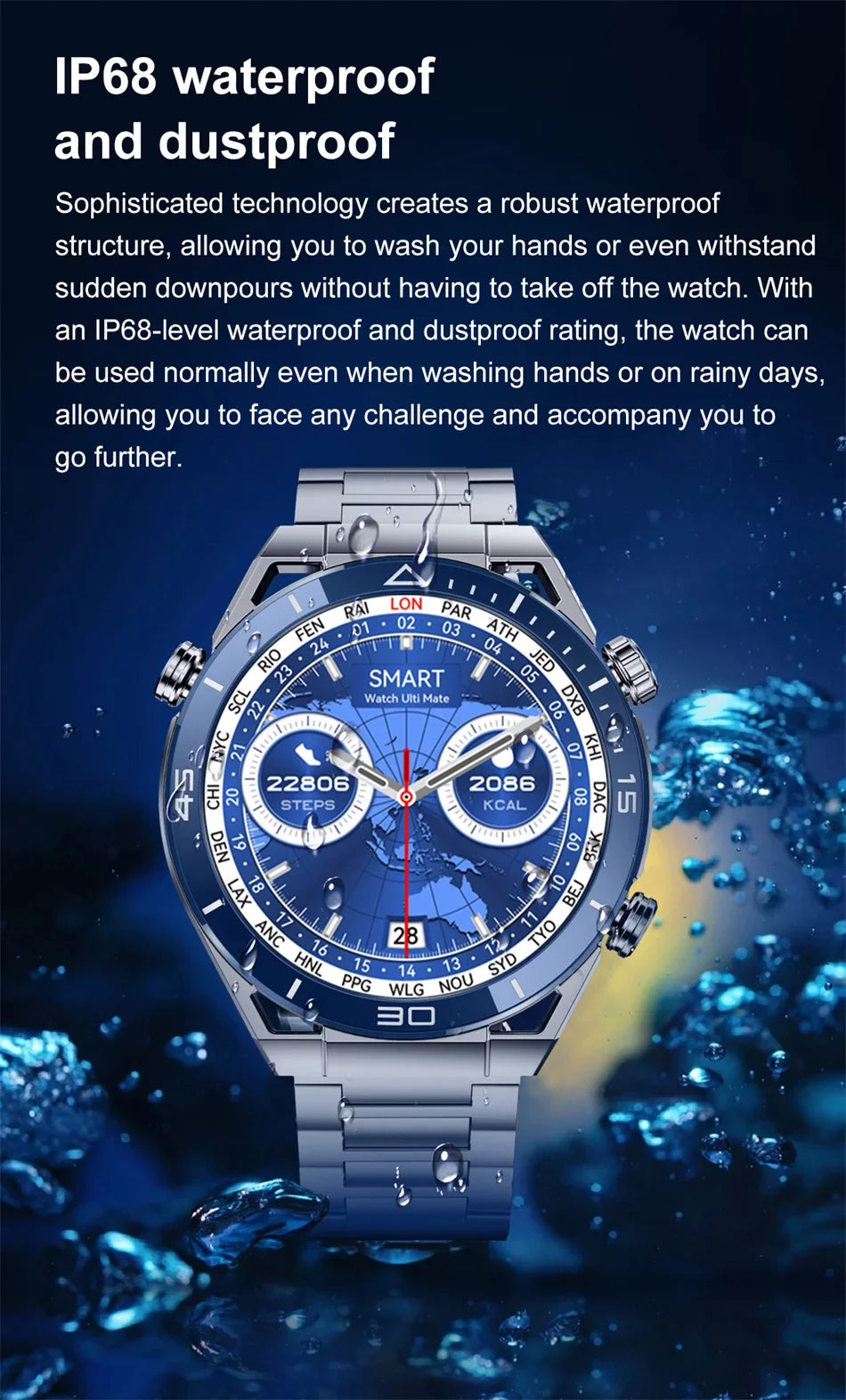 2024 New GPS Sports Smart Watch Men AMOLED HD Full Touch Screen IP68 Waterproof NFC Compass Bluetooth Call ECG+PPG Smart Watches