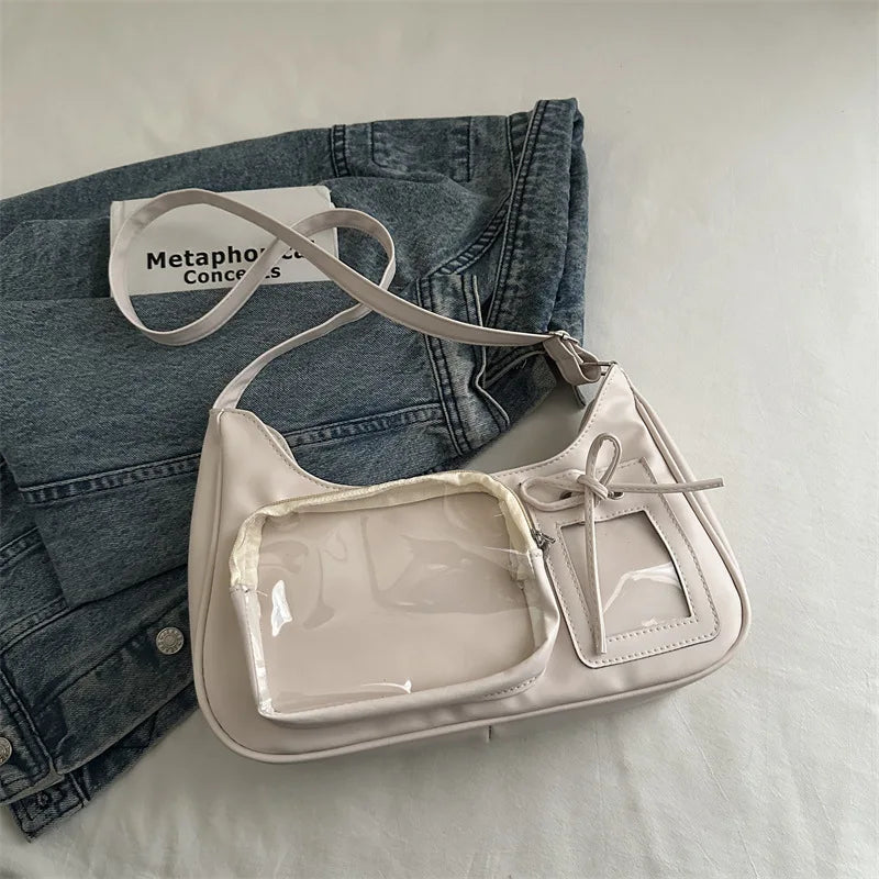 Y2k Harajuku Shoulder Bag Women Korean Transparent Bag School Crossbody Bag Female Japanese Designer Handbag Purse