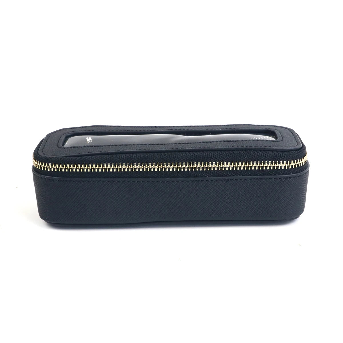 Customized Name PU Leather Women's Transparent Makeup Brush Box, PVC Makeup Bag Women's Toiletries Accessories