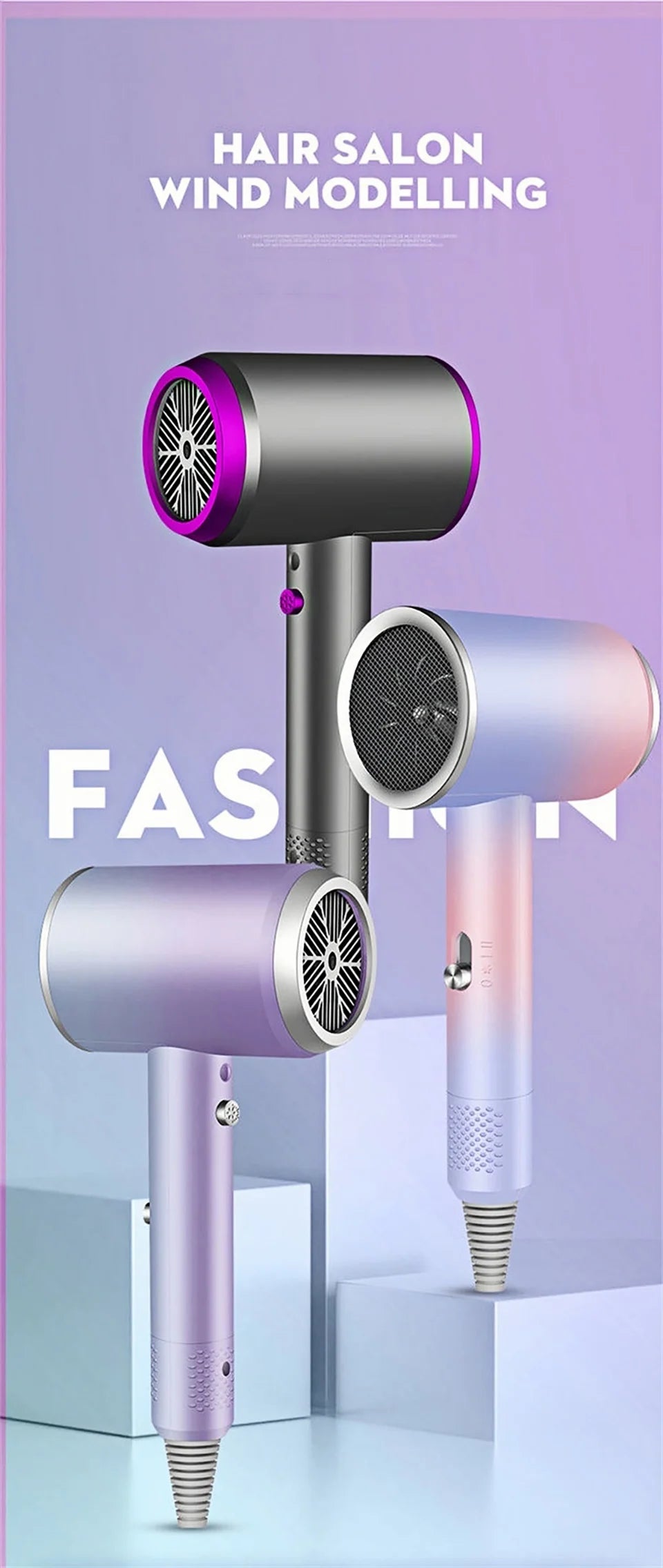 Hair Dryer 1200W Professional Powerful Hair Dryer Fast Heating Hot And Cold Adjustment Ionic Air Blow Dryer with Air Collecting